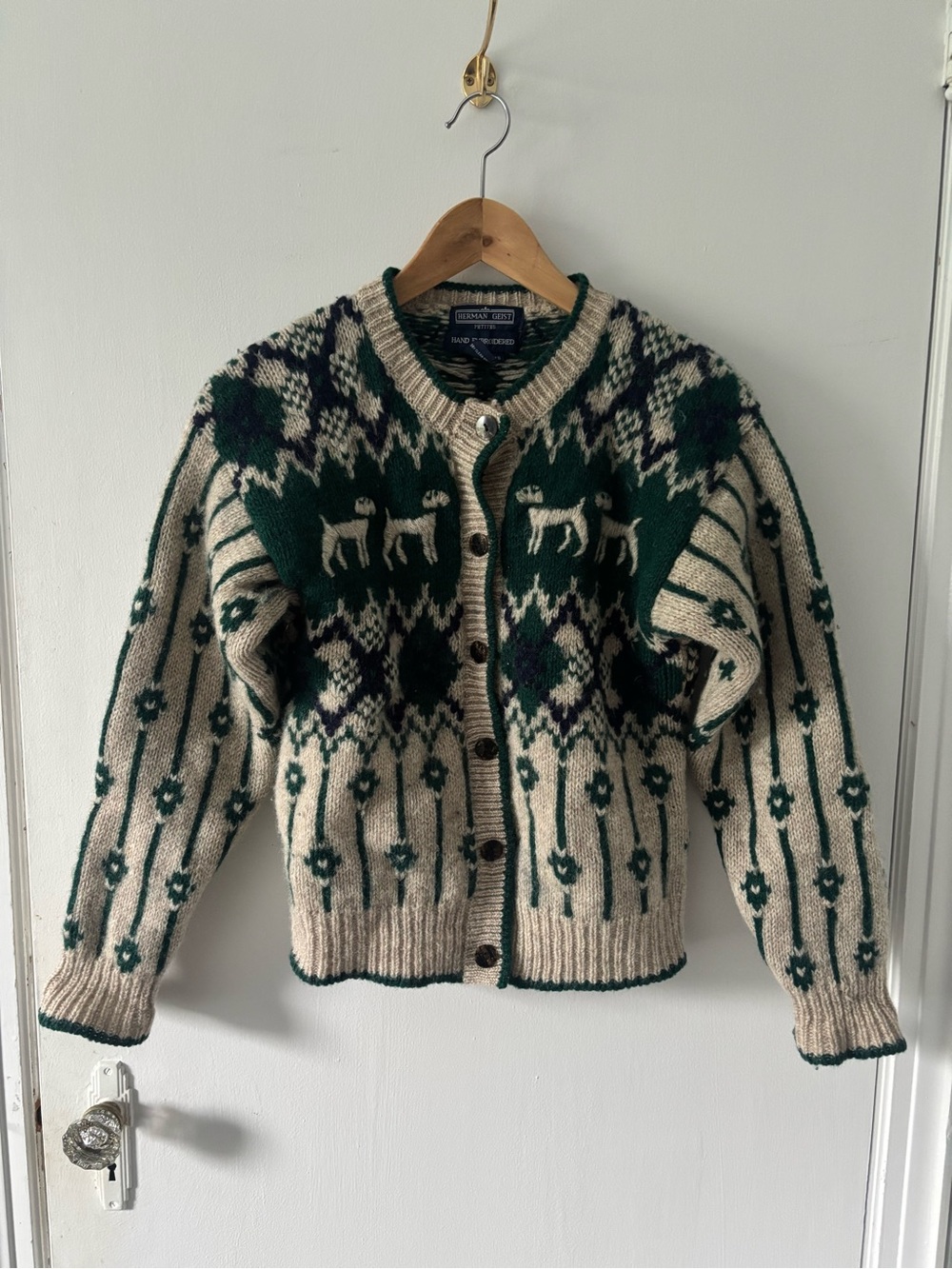 100% wool embroidered cardigan